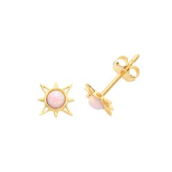 9ct Gold Opal Sun Studs 