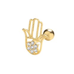 9ct Gold Cz Hamsa Cartilage Stud 