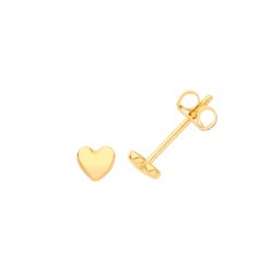 9ct Gold Heart Studs 