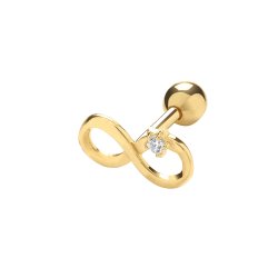 9ct Gold Cz Set Infinity Cartilage Stud 