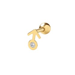 9ct Gold Cz Set Mars Cartilage Stud 
