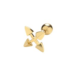 9ct Gold Crossed Arrows Cartilage Stud 