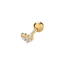 9ct Gold Cz Heart Cartilage Stud 