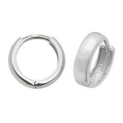 9ct White Gold Hinged Hoops 