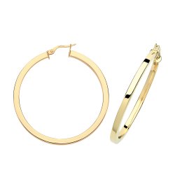9ct Gold Square Tube Hoops ER775-