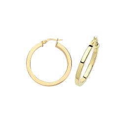 9ct Gold Square Tube Hoops ER775-