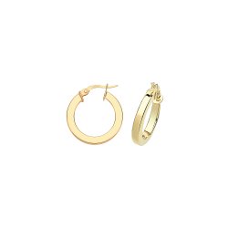 9ct Gold Square Tube Hoops ER775-