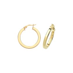9ct Gold Square Tube Hoops ER775-