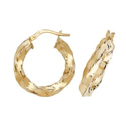 9ct Gold Twisted Hoops 