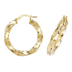 9ct Gold Twisted Hoops 