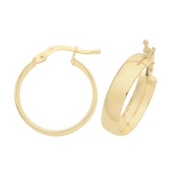 9ct Gold Court Tube Hoops ER946-