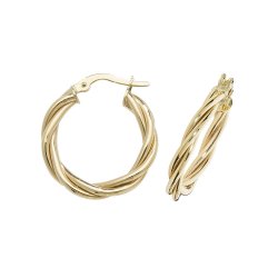 9ct Gold Twisted Hoops ER1006-