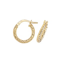 9ct Gold Diamond Cut Hoops ER951-