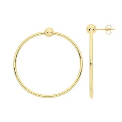 9ct Gold Tube Hoops Drops ER945-