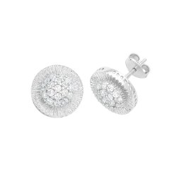 9ct White Gold Round Cz Studs 