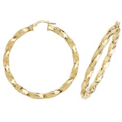 9ct Gold Twisted Hoops 
