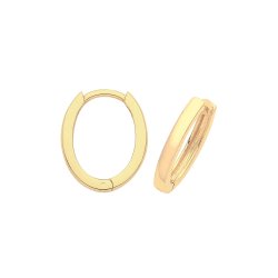 9ct Gold Hinged Oval Hoops 