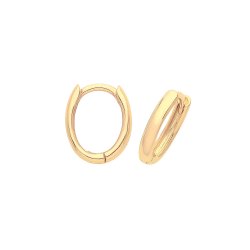 9ct Gold Hinged Oval Hoops 