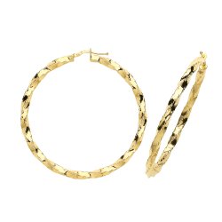 9ct Gold Twisted Hoops 
