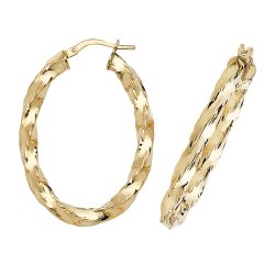 9ct Gold Twisted Hoops 