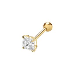 9ct Gold Square Cz Cartilage Studs 