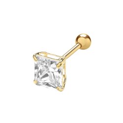 9ct Gold Square Cz Cartilage Studs 