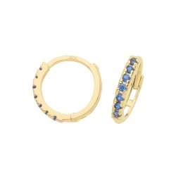 9ct Gold Sapphire Blue Cz Huggies 