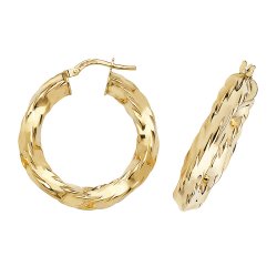 9ct Gold Twisted Hoops 