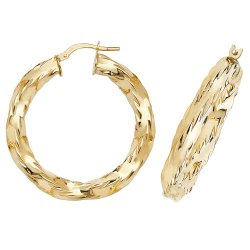 9ct Gold Twisted Hoops 