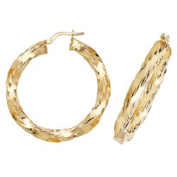 9ct Gold Twisted Hoops 