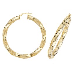 9ct Gold Twisted Hoops 