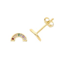 9ct Gold Rainbow Studs 