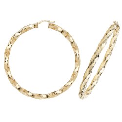 9ct Gold Twisted Hoops ER143-