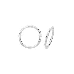 9ct White Gold Hinged Hoops 