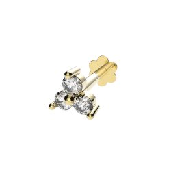9ct Gold Cz Flower Cartilage Labret 