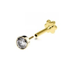 9ct Gold Cz Cartilage Labret 