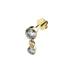 9ct Gold Cz Drop Cartilage Labret 