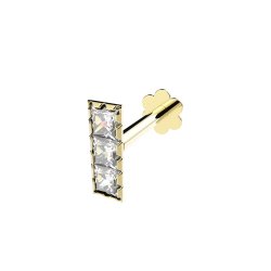 9ct Gold Cz Bar Cartilage Labret 