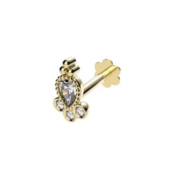 9ct Gold Cz Cartilage Labret 