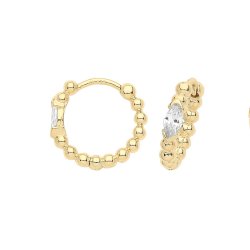 9ct Gold Bobble Clickers With Cz 