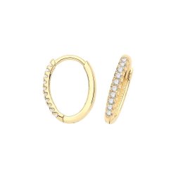 9ct Gold Oval Cz Clickers 
