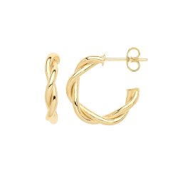 9ct Gold Twisted Hoops With Post ER1193-