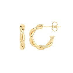 9ct Gold Twisted Hoops With Post ER1193-