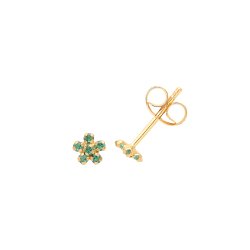 9ct Gold Cz Flower Studs 