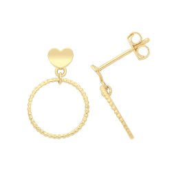 9ct Gold Circle Stud 