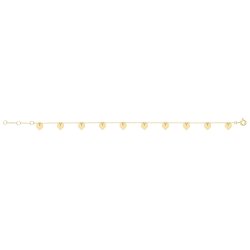 9ct Gold Heart Charms Bracelet 
