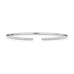 Diamond Open Bangle In 18ct White Gold 