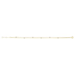 9ct Gold Cz Set Double Chain Bracelet 