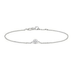 Diamond Single Rubover Bracelet In 18ct White Gold 