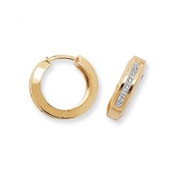 Diamond Channel Set Hoops In 18ct Gold 
